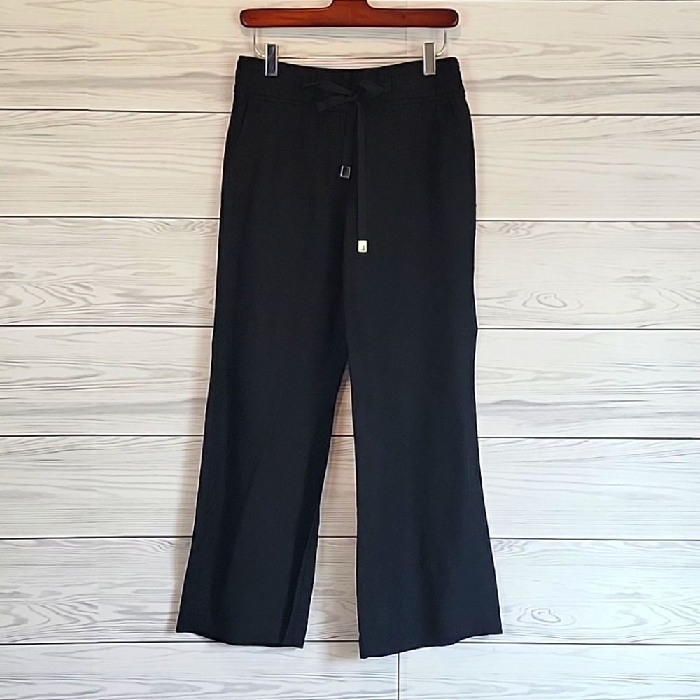 Alfani linen casual pants with wide leg in black Women's Size 2P